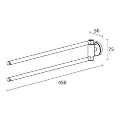 Tiger Handdoekhouder Urban 2-Armig Zwart -Badkamer Winkel 123 1019