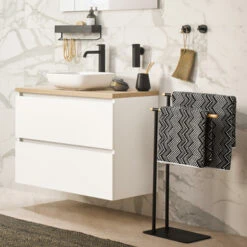 Sealskin Handdoekrek Brix Metaal Zwart -Badkamer Winkel 123 1024