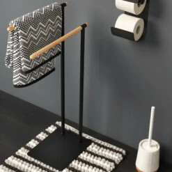 Sealskin Handdoekrek Brix Metaal Zwart -Badkamer Winkel 123 1025