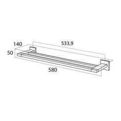 Tiger Dubbel Handdoekrek Items Chroom -Badkamer Winkel 123 1031