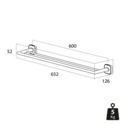 Tiger Handdoekhouder Carv Dubbel Zwart -Badkamer Winkel 123 1036