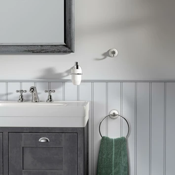 Tiger Ivy Zeepdispenser 200ml Chroom/wit Keramiek 6 Tiger Ivy Zeepdispenser 200ml Chroom/wit Keramiek - Afbeelding 4