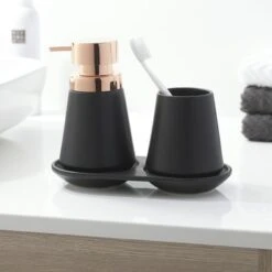 Sealskin Zeepdispenser Conical Porcelein Zwart -Badkamer Winkel 123 1351