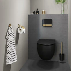 Tiger Tune Toiletborstelhouder Geborsteld Messing/mat Zwart -Badkamer Winkel 123 2066