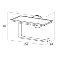 Tiger Toiletrolhouder Noon Met Planchet Zwart -Badkamer Winkel 123 2076