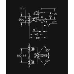 GROHE Badkraan Start Classic Met Hendel Chroom 15 Cm 12 GROHE Badkraan Start Classic Met Hendel Chroom 15 Cm -Badkamer Winkel 123 215