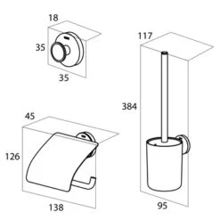 Tiger Urban Toilet Accessoireset Wc-rolhouder - Wc-borstelhouder - Haak -Badkamer Winkel 123 2191