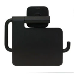 Tiger Toiletrolhouder Colar Met Klep Zwart -Badkamer Winkel 123 2243