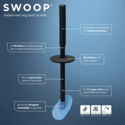 Tiger Toiletborstelhouder TESS Met Opbergfunctie Vrijstaand En Swoop Borstel Flexibel Blauw/zwart -Badkamer Winkel 123 2313