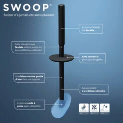 Tiger Toiletborstelhouder TESS Met Opbergfunctie Vrijstaand En Swoop Borstel Flexibel Blauw/zwart -Badkamer Winkel 123 2315