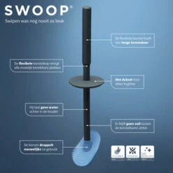 Tiger Toiletborstelhouder Tess Met Opbergvak Staand Zwart/antraciet -Badkamer Winkel 123 2383