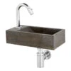 Atlantic Fonteinset Brody Links Zwart Natuursteen 36x18x9 Cm -Badkamer Winkel 123 2432
