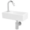 Atlantic Fonteinset Henry Links Wit Keramiek Chroom 36x18x9 Cm -Badkamer Winkel 123 2481