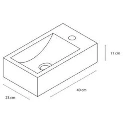 Differnz Fonteinset Cheops Grijs Natuursteen 40x23x11 Cm -Badkamer Winkel 123 2490