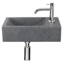 Differnz Fonteinset Cheops Grijs Natuursteen 40x23x11 Cm -Badkamer Winkel 123 2491