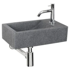 Differnz Fonteinset Cheops Grijs Natuursteen 40x23x11 Cm -Badkamer Winkel 123 2493