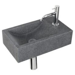 Differnz Fonteinset Cheops Grijs Natuursteen 40x23x11 Cm -Badkamer Winkel 123 2494