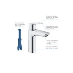 Grohe Wastafelkraan Start M-size Met Waste Quickfix Chroom -Badkamer Winkel 123 252