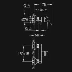 Grohe Douchemengkraan Start Edge 11 Grohe Douchemengkraan Start Edge -Badkamer Winkel 123 266