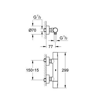 Grohe Thermostatische Douchekraan Precision Joy Chroom 15 Cm 4 Grohe Thermostatische Douchekraan Precision Joy Chroom 15 Cm - Afbeelding 2