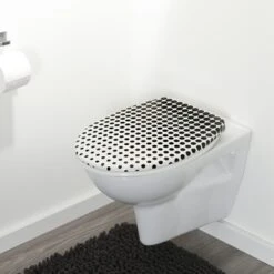 Tiger WC Bril Speckels Duroplast Zwart-wit -Badkamer Winkel 123 2851