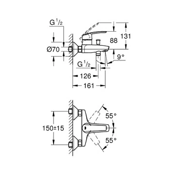 Grohe Badkraan Start Chroom 4 Grohe Badkraan Start Chroom - Afbeelding 2