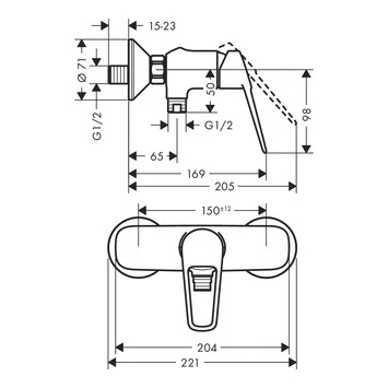 Hansgrohe Douchemengkraan Novus Loop 4 Hansgrohe Douchemengkraan Novus Loop - Afbeelding 2