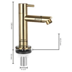 Differnz Fonteinkraan Recht Mat Goud -Badkamer Winkel 123 3143
