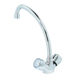 Handson Keukenkraan Thomas 2-knops Chroom Met Uitloop 235mm -Badkamer Winkel 123 3421