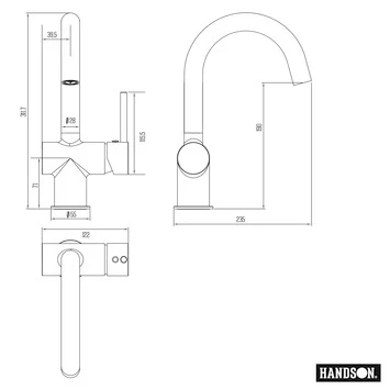 Handson Keukenkraan Oscar Met Hendel Chroom 4 Handson Keukenkraan Oscar Met Hendel Chroom - Afbeelding 2