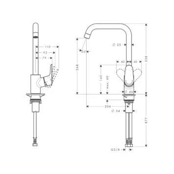 Hansgrohe Keukenkraan Ecos L Met Hendel Chroom 5 Hansgrohe Keukenkraan Ecos L Met Hendel Chroom - Afbeelding 3
