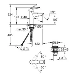 Grohe Wastafelkraan Start M-size Uittrekbaar QuickFix Chroom -Badkamer Winkel 123 3496