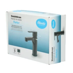 Atlantic Wastafelkraan Parker Met Hendel Zwart -Badkamer Winkel 123 3529