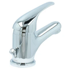 OK Wastafelkraan Met Hendel En Waste Chroom -Badkamer Winkel 123 3535