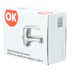 OK Wastafelkraan Met Hendel En Waste Chroom -Badkamer Winkel 123 3542