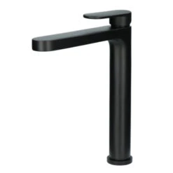 Absolut Wastafelkraan Iode Hoge Uitloop Met Hendel En Waste Zwart