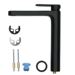 Absolut Wastafelkraan Iode Hoge Uitloop Met Hendel En Waste Zwart 21 Absolut Wastafelkraan Iode Hoge Uitloop Met Hendel En Waste Zwart -Badkamer Winkel 123 3574