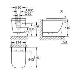 Grohe Wandcloset Ceramic -Badkamer Winkel 123 358