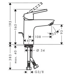Hansgrohe Wastafelkraan Logis Loop 100 Met Hendel En Waste Chroom -Badkamer Winkel 123 3580