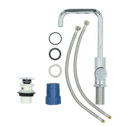 Absolut Wastafelkraan Haiti Met Hendel En Pop-up Afvoerplug Chroom -Badkamer Winkel 123 3598