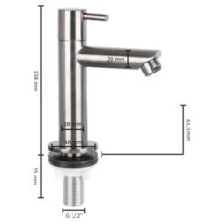 Differnz Fonteinkraan Recht RVS -Badkamer Winkel 123 3620