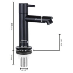 Differnz Fonteinkraan Recht Mat Zwart 9 Differnz Fonteinkraan Recht Mat Zwart -Badkamer Winkel 123 3646