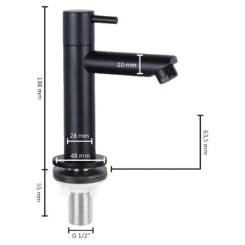 Differnz Fonteinkraan Recht Mat Zwart 5 Differnz Fonteinkraan Recht Mat Zwart - Afbeelding 3