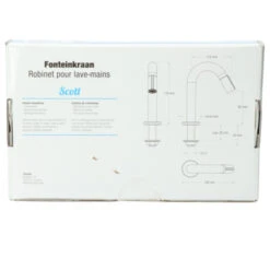 Atlantic Fonteinkraan Scott Met Draaiknop Zwart -Badkamer Winkel 123 3716