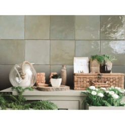 Wandtegel Sava Groen 13x13 Cm 1m² 7 Wandtegel Sava Groen 13x13 Cm 1m² -Badkamer Winkel 123 3800