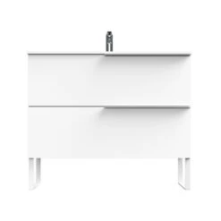 Tiger Badmeubelset Pocket 100 Cm Met 2 Lades Wit Incl. Looppoten -Badkamer Winkel 123 383