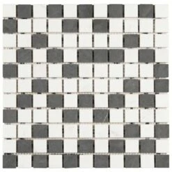 Mozaiek Wit/Zwart/Grijs 30x30cm -Badkamer Winkel 123 3965