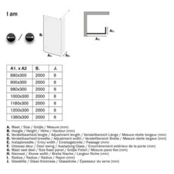 Sealskin Inloopdouche I AM A1 90x200 Cm Zwart -Badkamer Winkel 123 4009