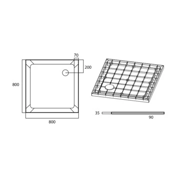 Van Marcke Helion Douchebak In Kunststofcomposiet Wit 80x80 4 Van Marcke Helion Douchebak In Kunststofcomposiet Wit 80x80 - Afbeelding 2