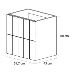 Tiger Maryport Badkamermeubelset 60 Cm Mat Zwart Met Wit Glanzende Polybeton Wastafel En Matzwarte Grepen -Badkamer Winkel 123 423